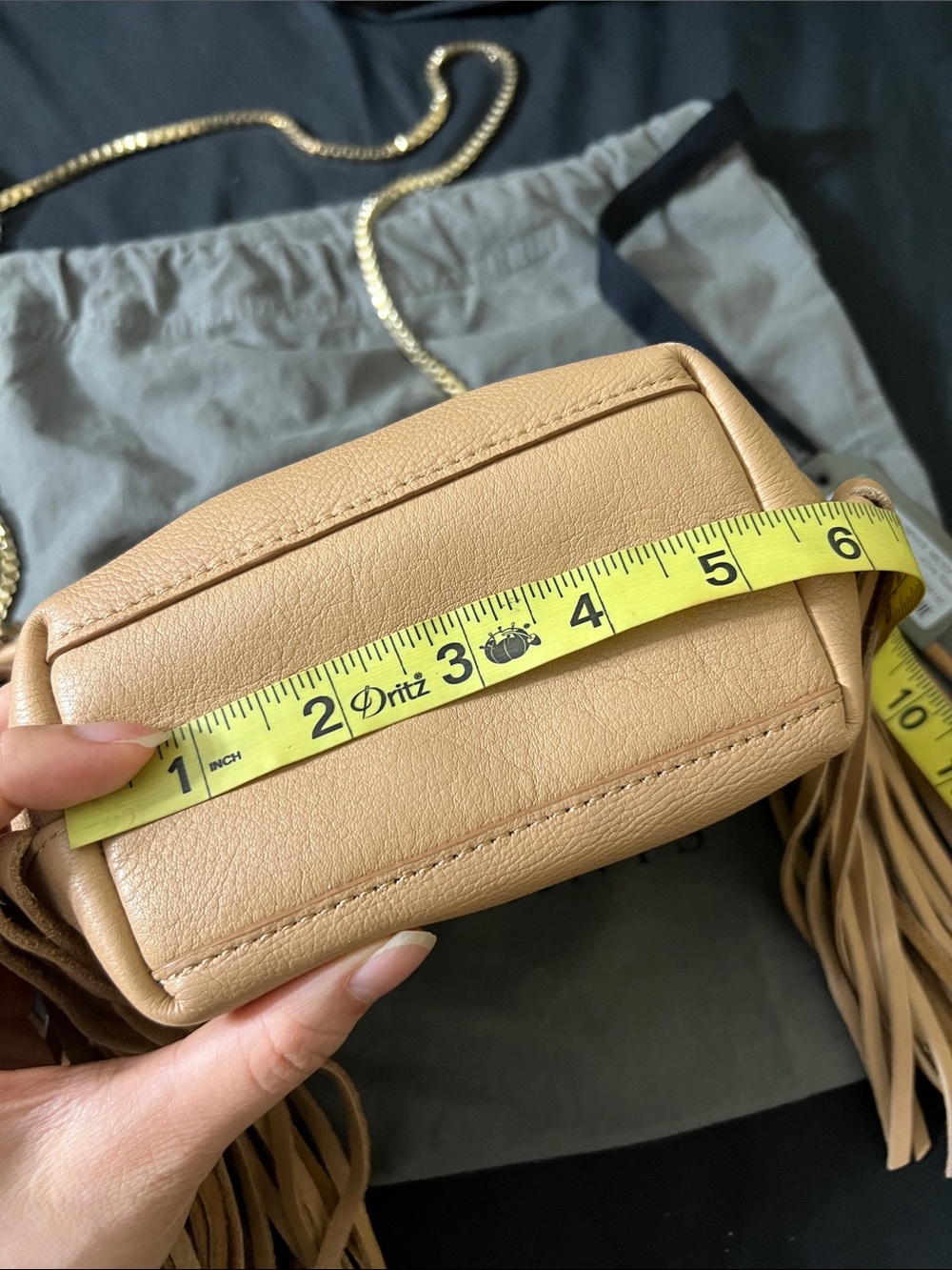 ALL SAINTS Evaline Fringe Crossbody - Palisade Tan - Picture 9 of 11